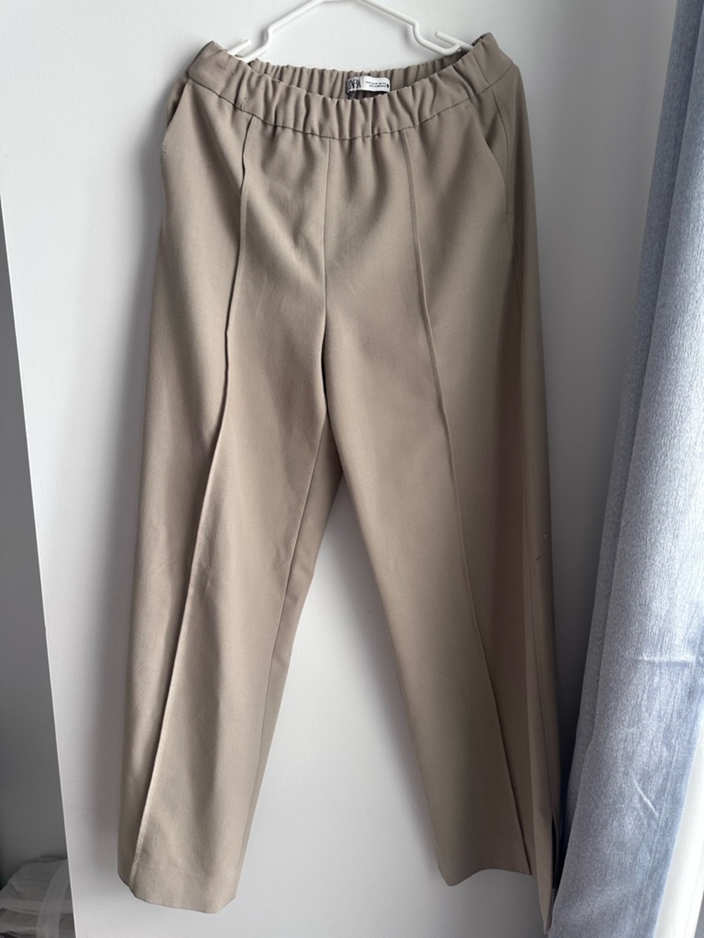 Zara Wide Leg Trousers in Beige